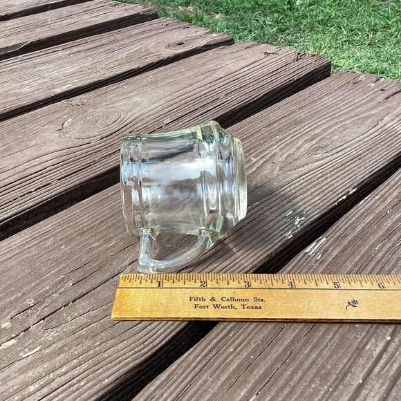 Kelloggs Clear Glass Mini Pitcher Creamer Small Juice Carafe Handle Spout - Picture 3 of 3